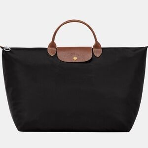 LONGCHAMP Le Pliage Original LARGE Black Foldable Tote Bag Folding France